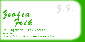 zsofia frik business card